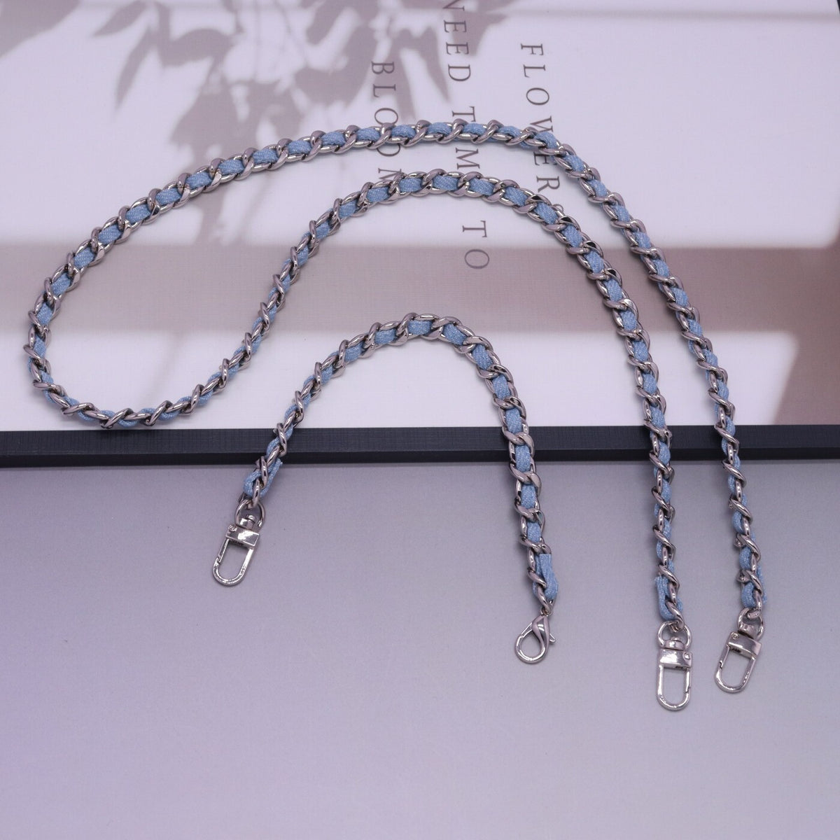Denim Blue Denim Chain Bag With Metal Braiding-AiMeré Luxury Collection