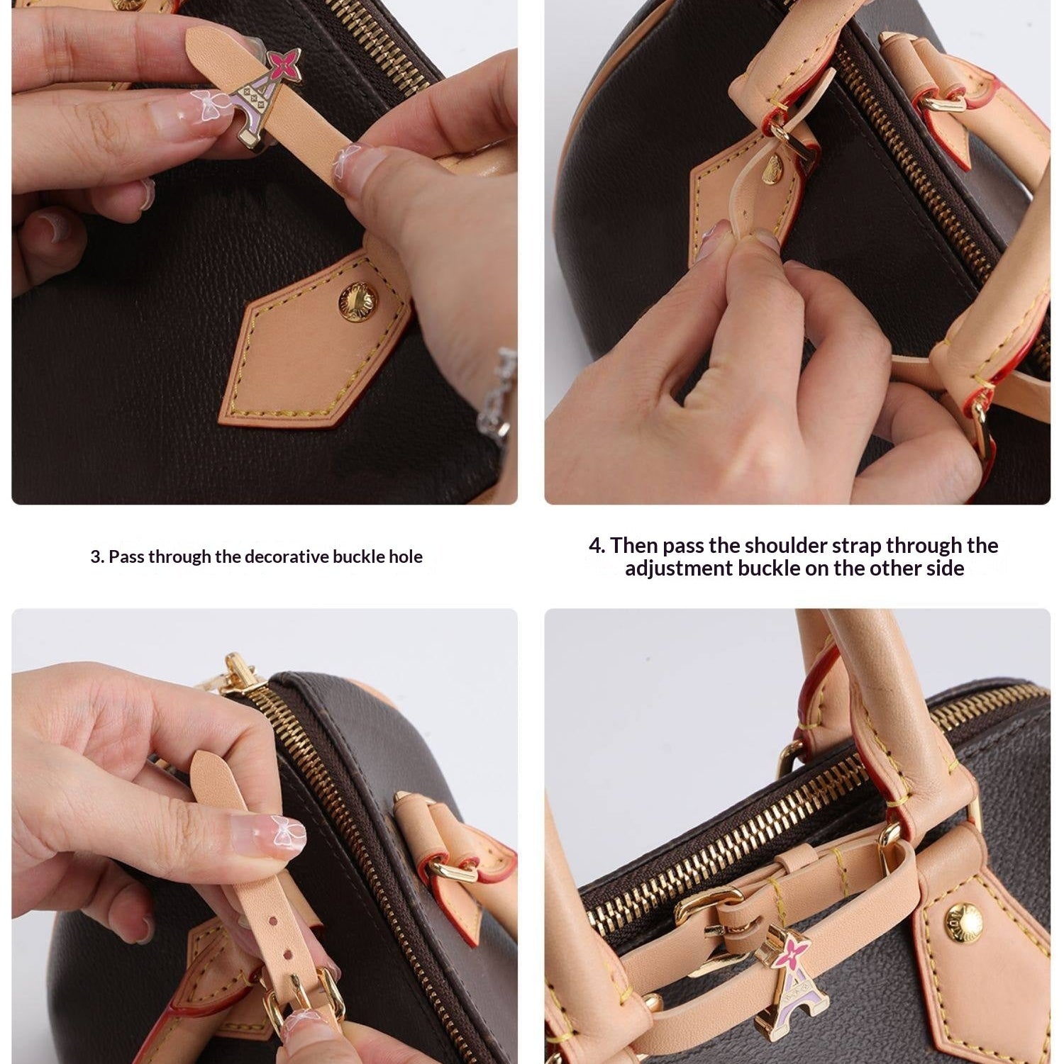 NEW: Mini Leather Strap and Charms for Bag Personalization