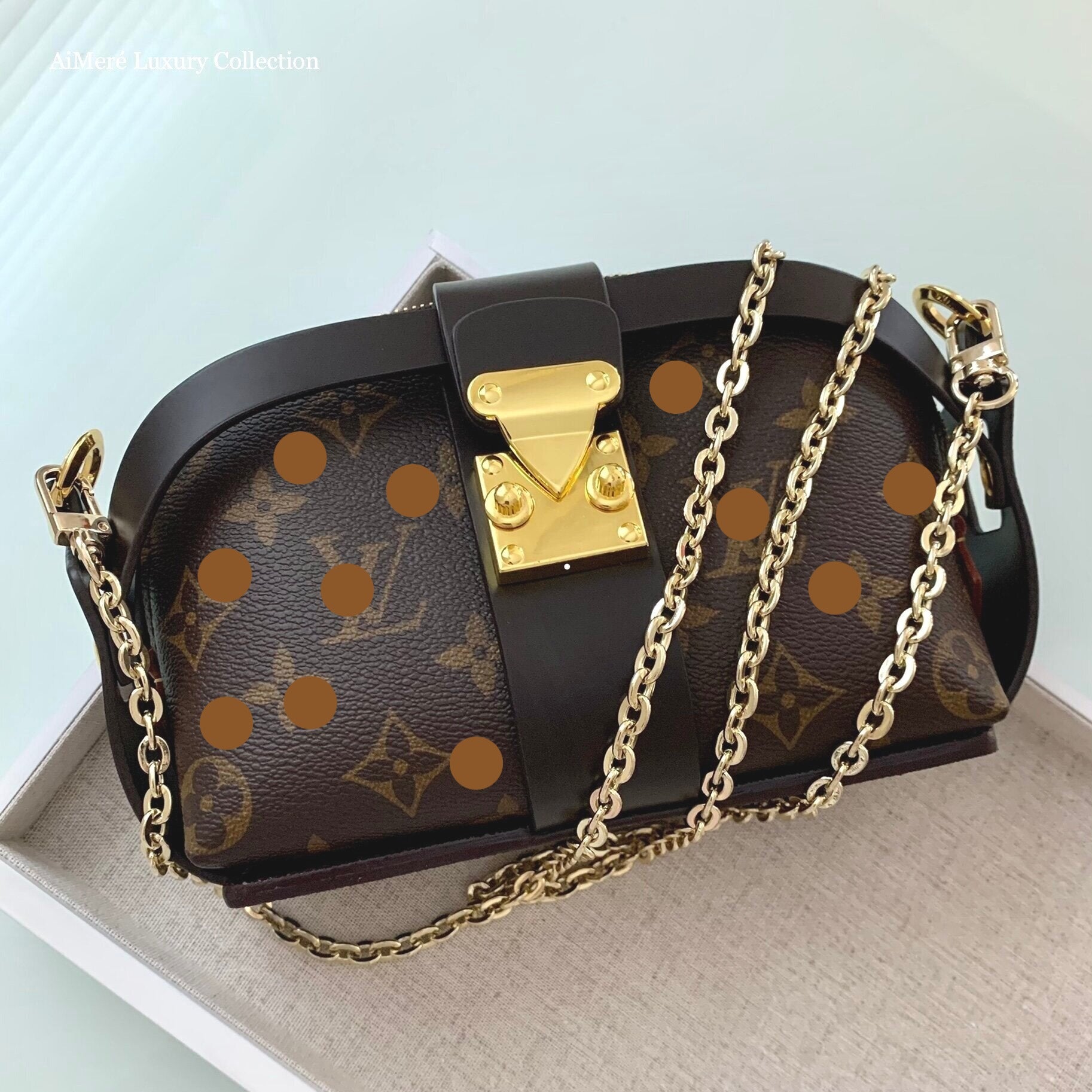 lv gold purse chain